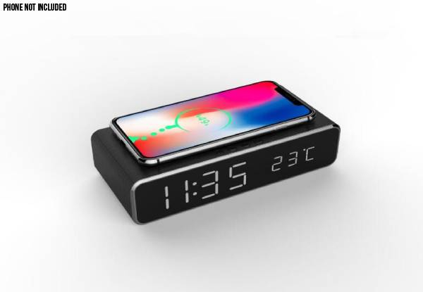 Two-in-One LED Alarm & Wireless Phone Charger - Two Colours Available