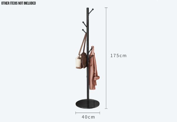 Eight-Hook Round Base Hat & Coat Stand