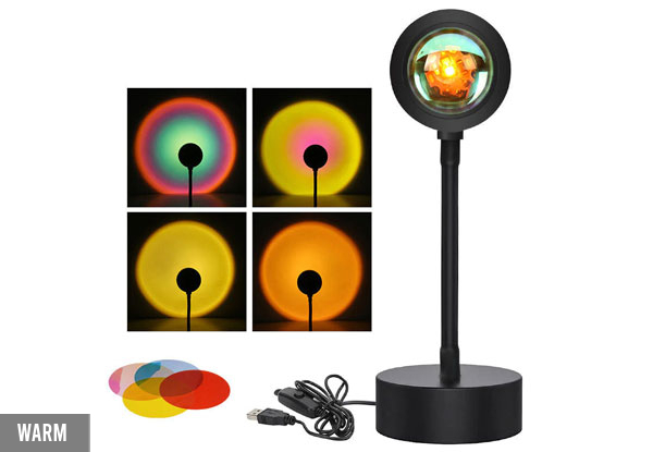 Four-in-One Sunset Projection Night Light - Three Colours Available