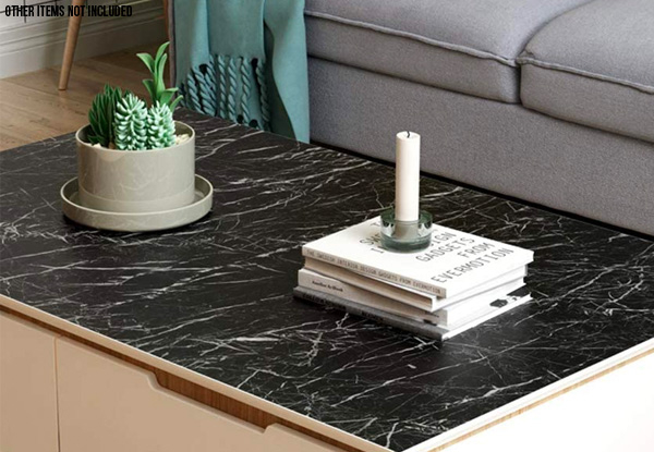 Two-Pack of Black Marble Peel & Stick Wallpaper - Option for Four-Pack