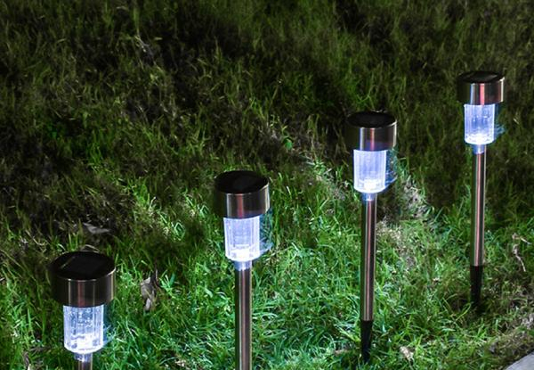 Five-Pack of LED Solar Garden Lights - Two Colours Available - Option for 10-Pack