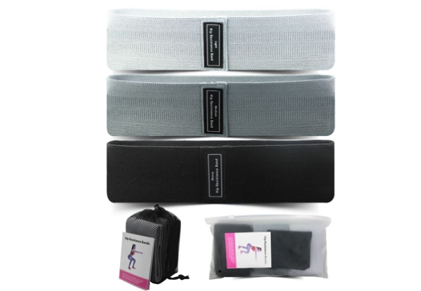 Three-Piece Resistance Fitness Bands - Six Colours Available
