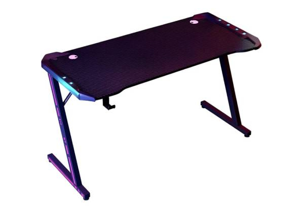 Gaming Z-Shaped Desk with LED Light
