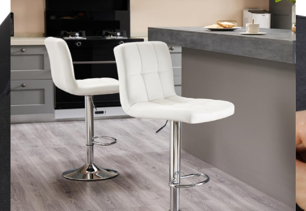 Four-Piece Bar Stool Chair with Footrest - Two Colours Available