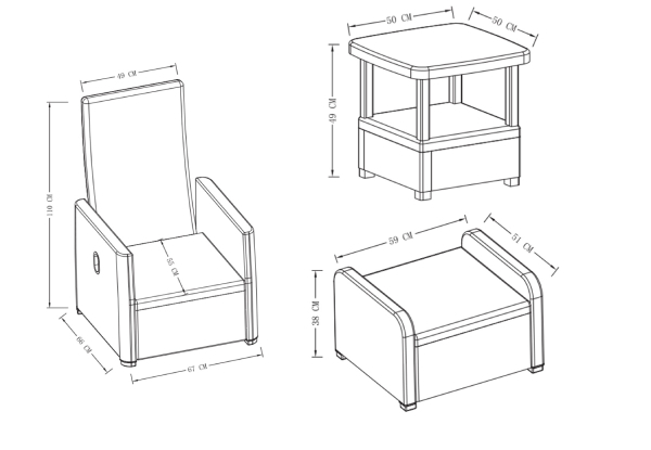 Five-Piece Outdoor Recliner Set