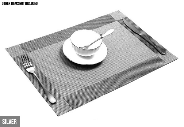 Four Water-Resistant, Non-Slip Placemats - Three Colours Available