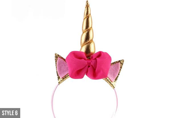 Children's Unicorn Headband - Six Styles Available with Free Metro or PO Box Delivery