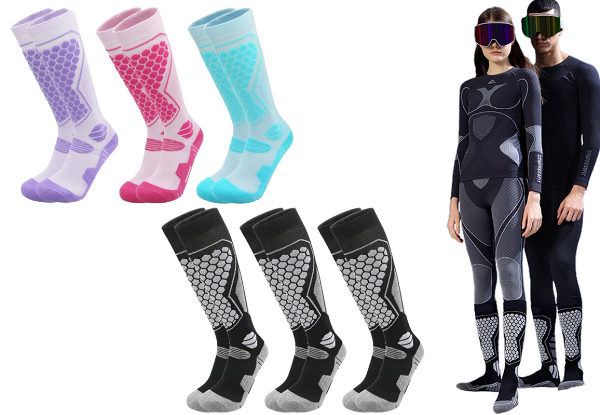 Three-Pairs of Ski Thermal Socks - Available in Two Options
