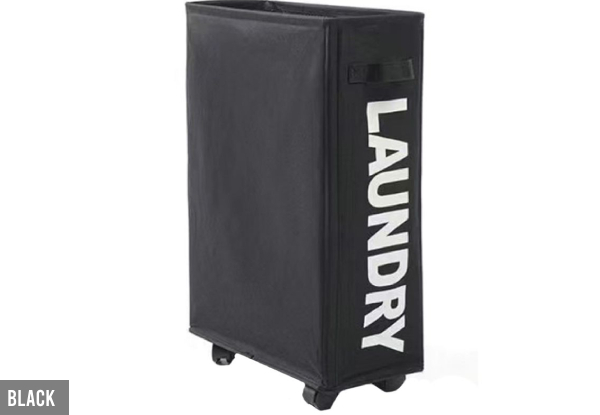 Foldable Washing Hamper with Four-Piece Wheels - Option for Four Colours & Two-Pack Available