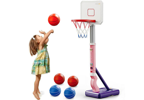 Kids Portable & Adjustable Basketball Hoop - Two Colours Available