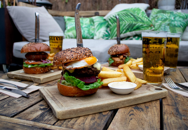 Burger & Beer Combo incl. Fries - Options for up to Four People Available