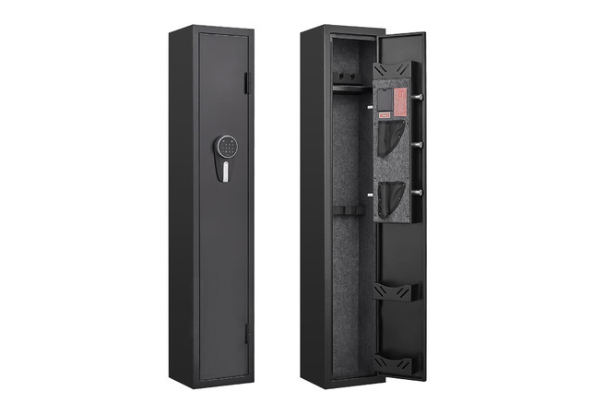 Four Rifles & Six Pistols Steel Gun Safe Box with LED