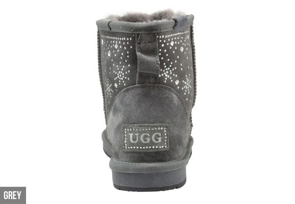 Auzland Water Resistant Australian Sheepskin Women's Mini Diamante UGG Boots - Two Colours Available
