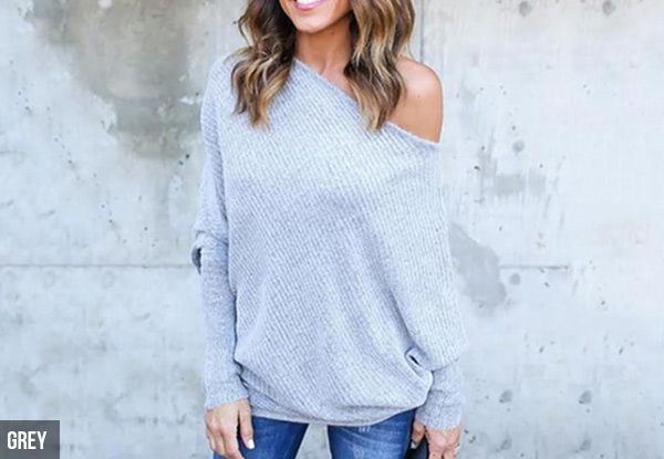 Off-The-Shoulder Jumper - Three Colours & Sizes Available with Free Delivery