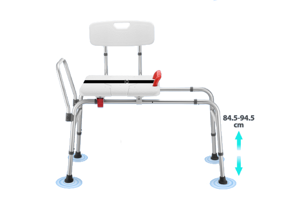 Adjustable Sliding Bath Chair with Safety Lock & Belt