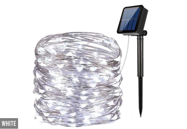 200-LED Solar-Powered String Lights - Two Colours Available
