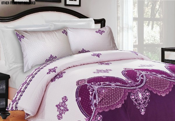 Three-Piece Patterned Duvet Cover Set - Three Sizes Available