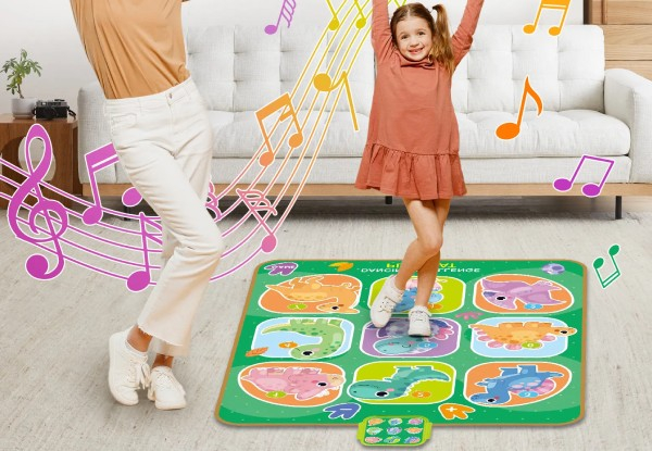 Kids Dinosaur Dance Mat Activity Centre with Adjustable Volume