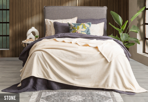 Renee Taylor Plush 380 GSM Ultra Soft Velvet Blanket - Available in Five Colours & Three Sizes