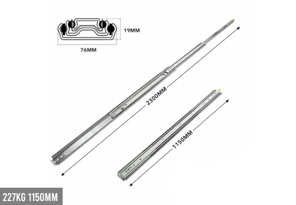 Heavy-Duty Drawer Extendable Locking Rails - Eight Options Available