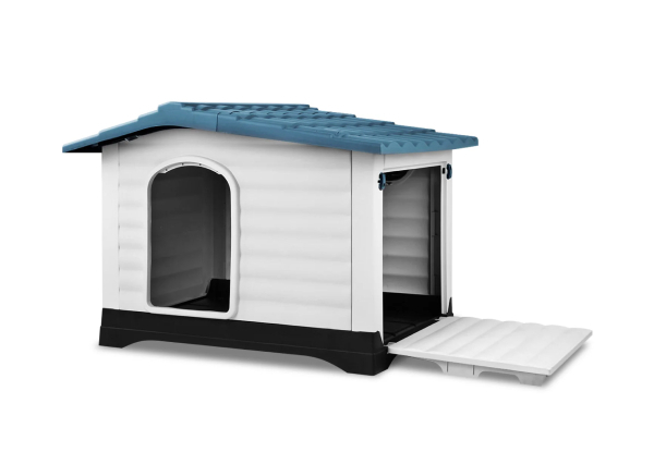 Dog House with Corrugated Roof - Available in Three Colours & Option with Side Door