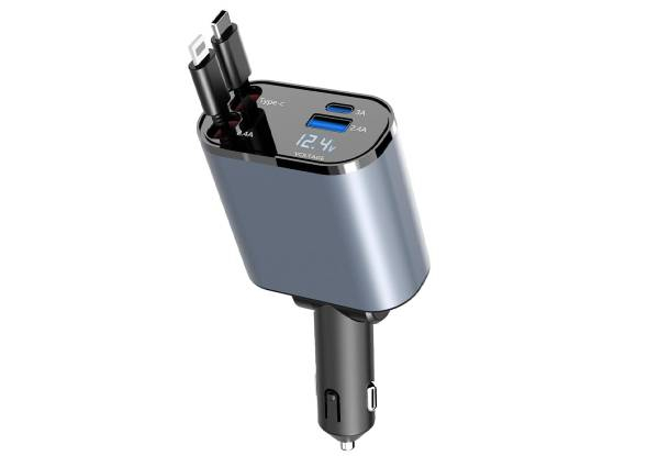 Four-in-One Retraceable Car Charger - Three Options Available