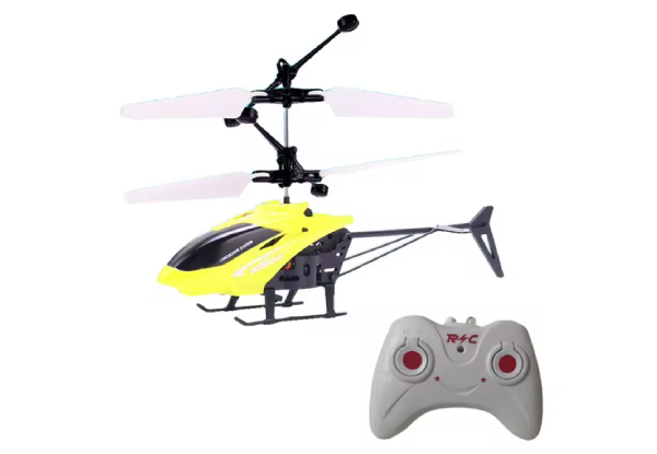 Kid's Hand-Controlled Helicopter with Control - Three Colours Available