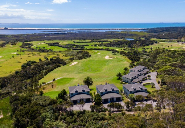 Stay & Play Getaway at Carrington Estate incl. Golf & Cart Hire, Three-Course Degustation Dining Experience, Parking & a Bottle of Karikari Estate Wine - Options for up to Three Nights in Lodge Room for Two People or Sea & Golf View Villa for Four People