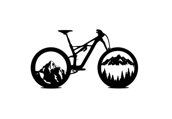 Mountain Forest Bike Wall Decor - Option for Two-Pack