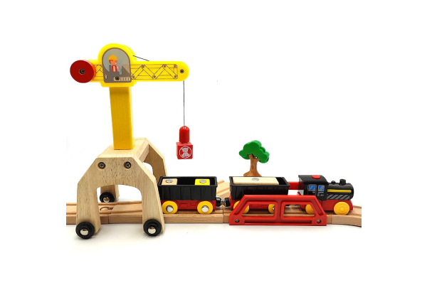 Battery-Operated Toy Train for Wooden Track - Two Options Available