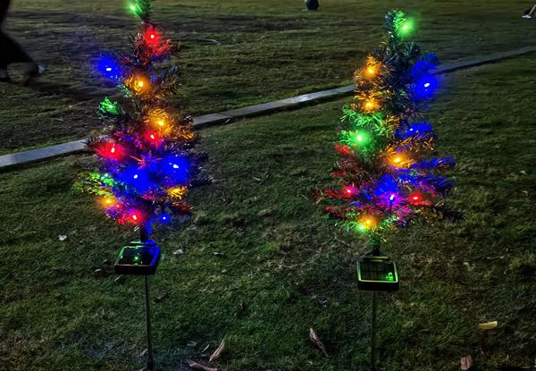 Two-Piece Solar Christmas Tree Lights - Option for Two-Set