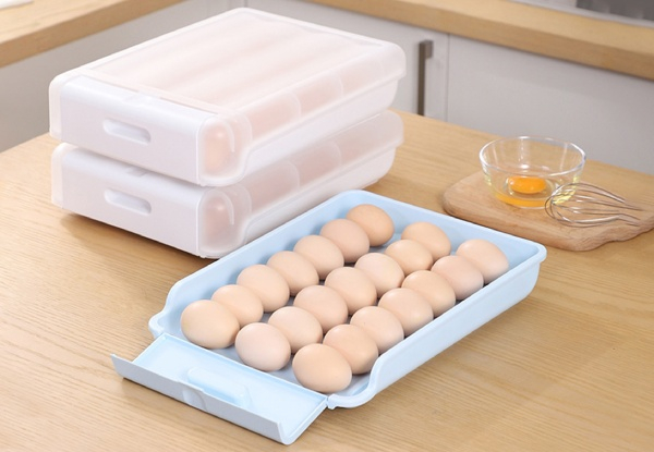 Automatic Scrolling Egg Storage Box Dispenser - Two Colours Available