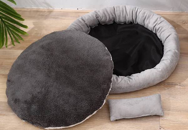 Pet Nest Bed with Pillow - Two Colours & Three Sizes Available