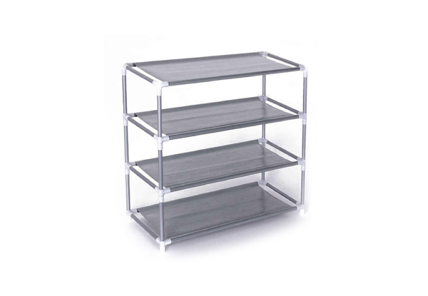 Two-Tier Stackable Shoe Rack Storage Organiser Range - Options for Four- or Six-Tier