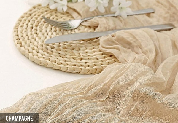 Balinese Gauze Table Runner with Wrinkles - Six Colours Available