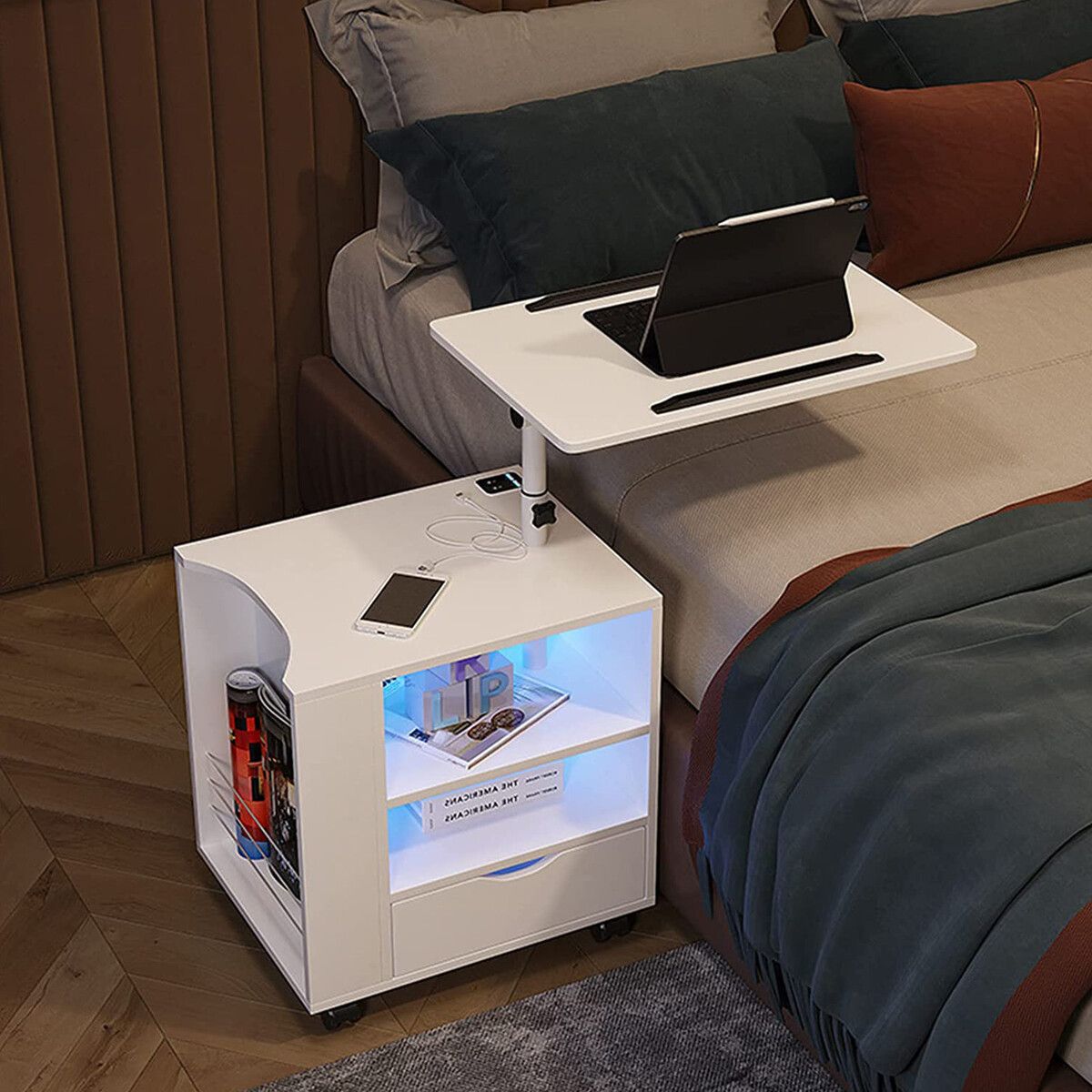 Smart LED Bedside Table - Two Colours Available