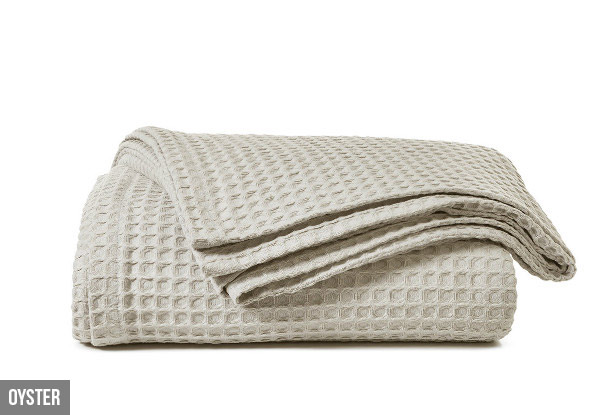 Canningvale Luxury Cotton Waffle Blanket with Free Nationwide Delivery - Two Colours Available