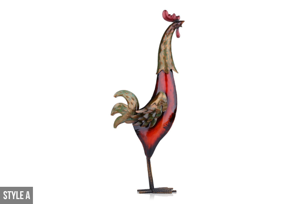Home Decor Metal Rooster Sculpture - Two Styles Available