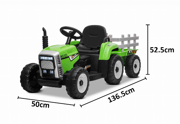 Ride On Car Tractor with Trailer - Green