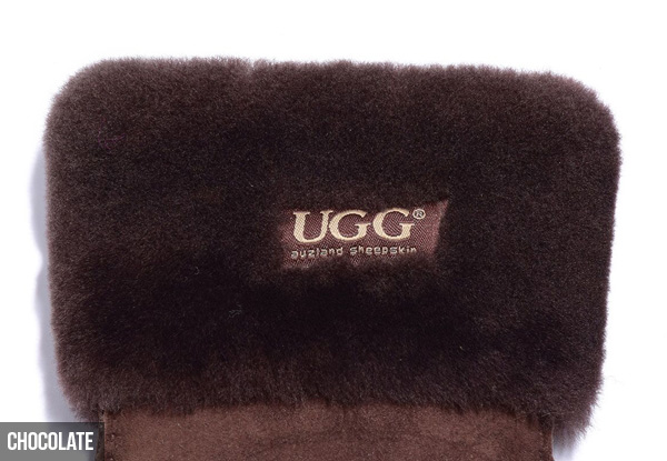 Auzland Women's Leather Suede Button UGG Gloves - Two Colours & Three Sizes Available