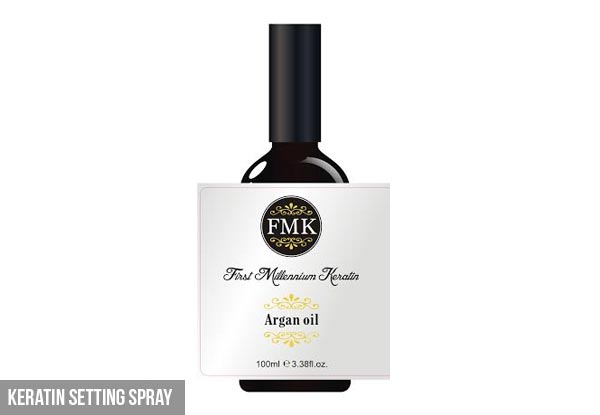 Premium Keratin Haircare Styling Package incl. Argan Oil, Setting Spray & Gold Serum