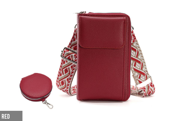 Leather Phone Crossbody Bag with Coin Pouch - Six Colours & Two-Pack Available