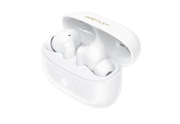 Acefast Premium Water-Resistant TWS White Earbuds with Deep Bass