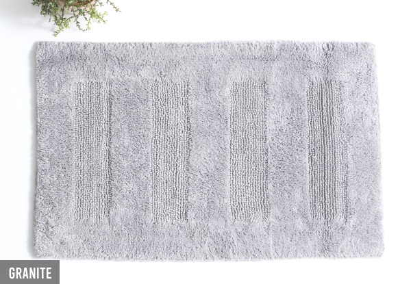 50 x 80cm Renee Taylor Retreat Reversible Cotton Bath Mat - Eight Colours Available