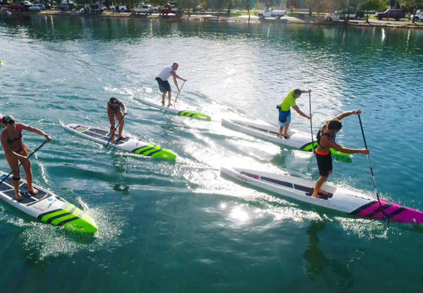 One-Hour Stand-Up Paddle Boarding Hire at Takapuna Beach incl. Paddle, Leash & Life Jacket, Safety Briefing & 10-Minute Lesson - Option for Two Hours