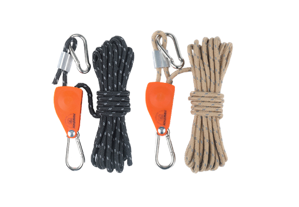 Heavy-Duty Reflective Adjustable Rope Clip Hanger with Pulley - Available in Five Colours & Option for Two & Four-Pack
