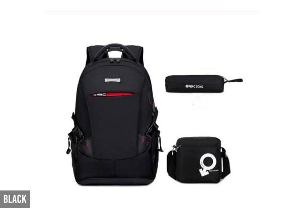 Three-Piece Bag Set with USB Charging Port - Three Styles Available
