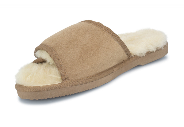 Ugg Australian-Made Water-Resistant Essentials Classic Unisex Sheepskin Open Toe Adjustable Strap Wool Scuffs - 10 Sizes Available