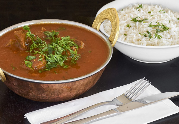 Two Indian Curry Mains with Rice for Two People - Option for One Person