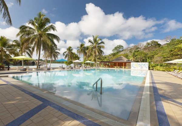 Per-Person Twin-Share for a Seven-Night Vanuatu Escape in a Tropical Garden View Room at Holiday Inn Resort Vanuatu incl. Airport Transfers, Buffet Breakfast, Local Discounts & VUV$20,000 in Resort Credit - Option for Child